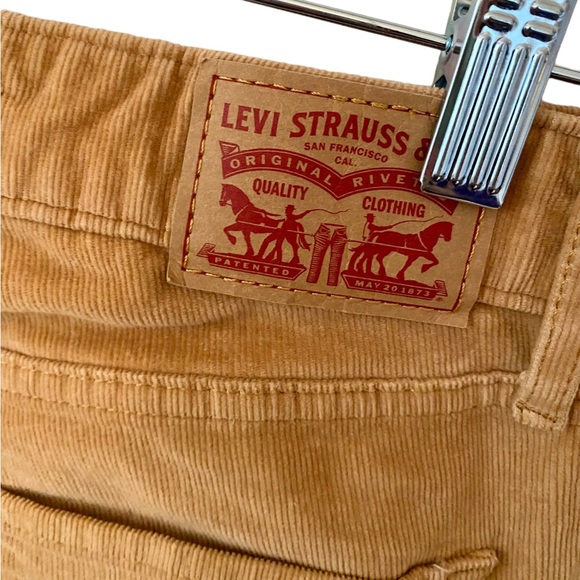 LEVI’S 721 HIGH RISE SKINNY BUTTON FLY CAMEL TAN CORDUROY JEANS SIZE 27x28 - Picture 7 of 16